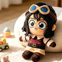 Peluche personnalisée Anime avec lunettes amovibles, figurine en peluche personnalisée, peluche douce et mignonne, style jeu, figurine d'action personnalisée