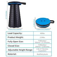 Capacité de charge extérieure 400lbs Tabouret pliant portable Léger Camping Pêche Randonnée Tabouret pliable