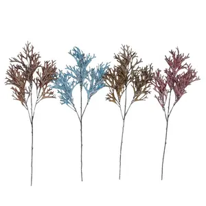 Großhandel PE 78cm Single Stachelhorn Farn 3 Zweige Künstliche Staghorn Farn dekorative Pflanzen für die Hochzeit