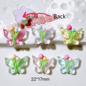 Fleur Papillon Charmes Flatback Résine Cabochons Décoration pour Cheveux Arcs Center DIY Bijoux Téléphone Déco Nail Charms - Product Image 4