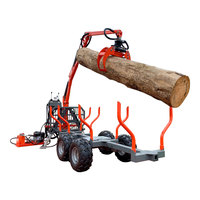 WEMAX Remorques à grumes avec grappin Remorque à grumes en bois de ferme ATV avec grue TTC03A