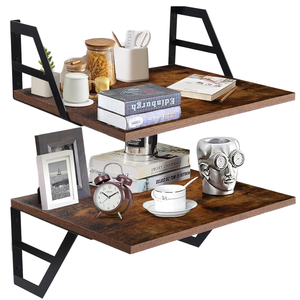 Tectocker-DOU Set <span class=keywords><strong>2</strong></span> Tiefe Schweberegale - Wandmontierte Metallhalterungen 30 cm für Wohnzimmer, Schlafzimmer & Badezimmer-Aufbewahrung - Product Image 1