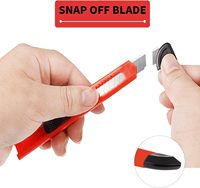 Lot de couteaux utilitaires rétractables en vrac, personnalisables avec texte imprimé, poignée rouge, coupe-boîtes, cadeau d'entreprise pas cher, vente en gros