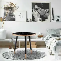 Soggiorno mobili moderni cerchio tondo cornice in oro nordico in ferro battuto tavolino in marmo nero tavolino 3 gambe