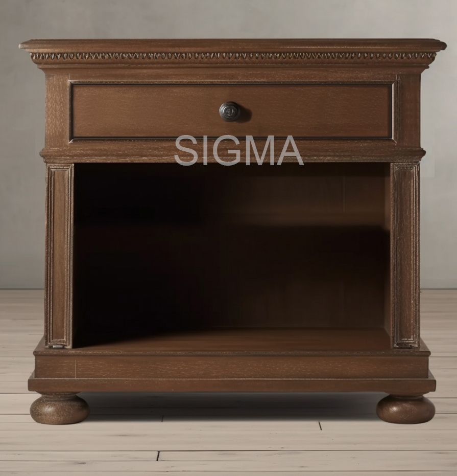High-end vintage handmade Solid Wood Home Furniture Bedroom Set modern bedslit wardrobe Nightstand