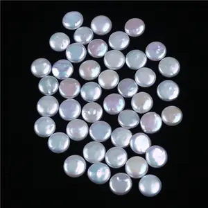 Factory A White Natural 12-13mm Coin Shape Flat Freshwater Loose Pearls