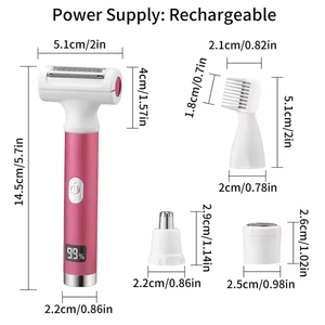 Set de Depiladora Eléctrica 4 en 1 para Mujer, Depiladora Redonda y Multifuncional con Carga, para Uso Doméstico y Hotelero - Product Image 3