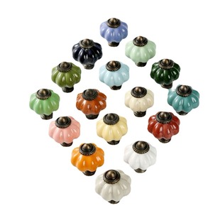 <b>Ceramic</b> Pumpkin Furniture Handles Colorful Novelty Shape Wardrobe Cabinet <b>Knobs</b> European Style Durable <b>Ceramic</b> Hardware - Product Image 1