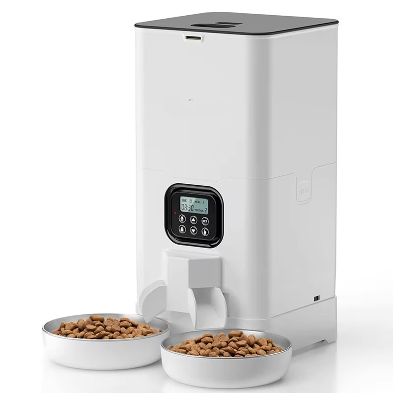 White - Button Control - Dual Bowls