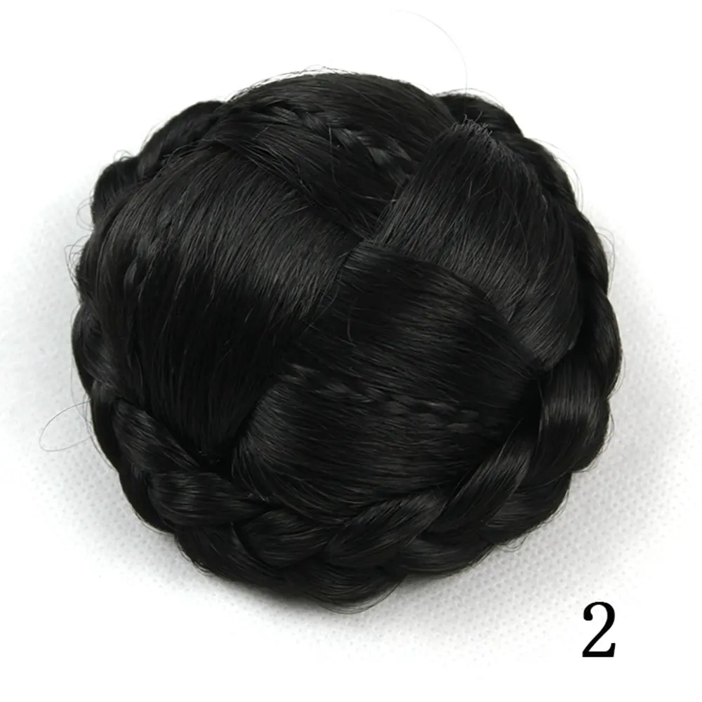 Trenzado de pelo moño piezas de cabello sintético de Bollo accesorios para el pelo para las mujeres