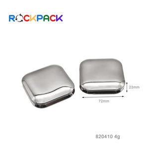 Caja de sombra de ojos de un solo lado de color plateado <span class=keywords><strong>con</strong></span> logotipo personalizado embalaje de plato de colorete en polvo - Product Image 3