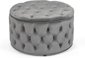 Commercio all'ingrosso rotondo velluto negozi <span class=keywords><strong>Haussmann</strong></span> moderno bianco soggiorno mobili piccoli sgabelli rotondi - Product Image 4