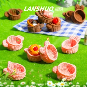 Cestas de resina en miniatura Lanshuo con forma de animales, accesorios para casa de muñecas, juego de juego para niños - Product Image 4