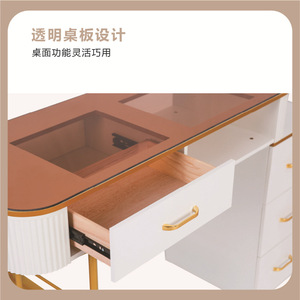 Mesa de manicura Hongzi Nail Art HZ2055 con superficie de vidrio, estilo contemporáneo, para uso en salón. - Product Image 1