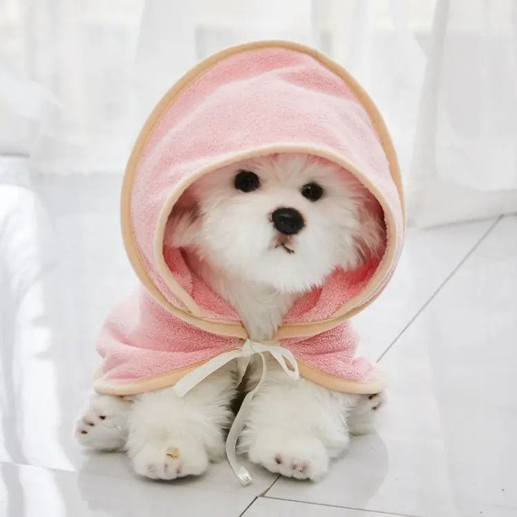 Bata de baño de microfibra para perros, toalla superabsorbente para mascotas, bata de secado rápido, abrigo de secado para cachorros y gatos