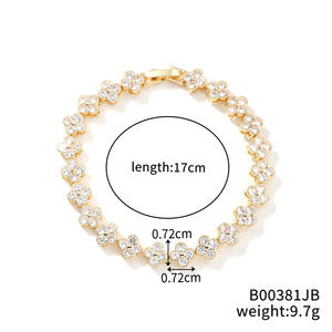 Braccialetto da Tennis arcobaleno da 17cm placcato in oro 18K placcato e rodiato da donna - Product Image 4