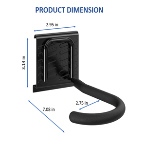 8.66x63.94x4.21 Bike <b>Hook</b> Garage <b>Rail</b> System Heavy-duty Steel Durable J-style Curved Hanging Bicycles Vertically GAPGAR010 - Product Image 2
