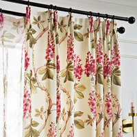 Tela de Cortina Estampada 100% Poliéster, Diseño de Hojas Botánicas, Verde Salvia, Tela para Cortinas al por Mayor