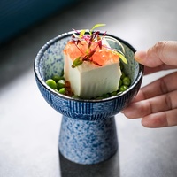 Keramische Hoogvoetige Fruitschaal Creatieve Boeddhabeeld In Japanse Stijl Voor Bordsnacks Dessert Taartplaat Ijs Servies