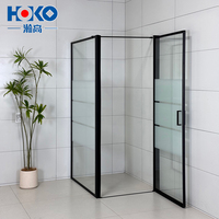 HOKO Ensemble de cabine de douche en verre trempé noir moderne 6mm 8mm 10mm avec cadre en aluminium cabines de douche pour hôtels