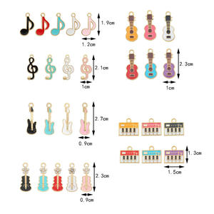 Instrumento de color clásico, Mini Piano, guitarra, nota musical, aleación de goteo, accesorios DIY, accesorios de Metal, venta al por mayor - Product Image 4