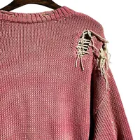 Tricot à motif rayé surdimensionné personnalisé Cardigan rose d'hiver à la mode pour hommes et femmes
