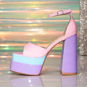 Chaussures à talons hauts tendance et sexy pour femmes, à bout ouvert, plateforme, pour l'été - Product Image 6