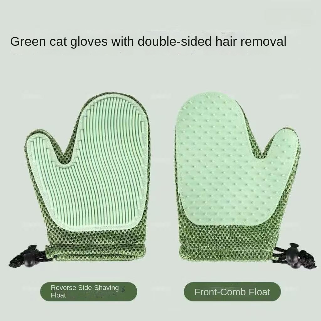 Double-sided cat gloves new [light green]]