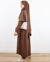 Burkini Khimar Grande Taille Personnalisé à Séchage Rapide pour Femmes Musulmanes, Protection UPF50+, Matière Polyester/Spandex pour l'Été