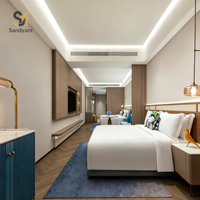 Lit de luxe en bois massif pour chambre à coucher, mobilier moderne en bois massif pour hôtel, ensembles de meubles de chambre pour villa et appartement
