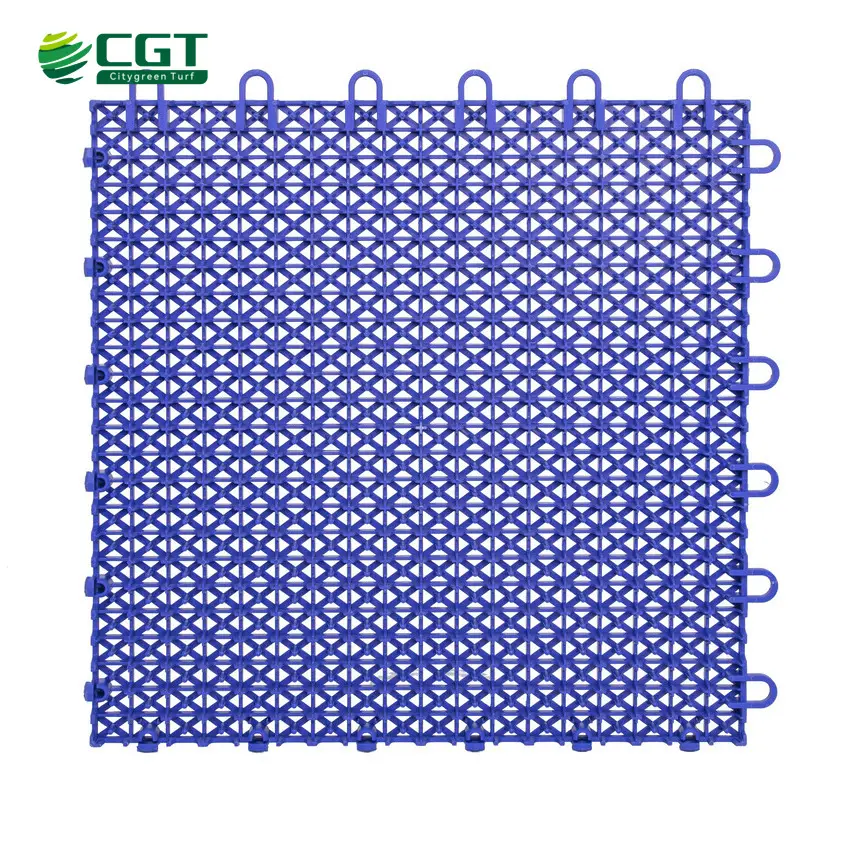 outdoor basketball pickleball anti-slip double layered plastic pp court tiles interlocking floor tiles