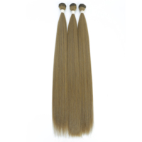Mèches de Cheveux Lisses Ultra Premium en Fibres, Tissage Écologique et Biologique, Extensions Capillaires Synthétiques à Base de Protéines, Teintes à Chaud