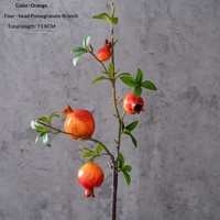 Fabricant de fleurs artificielles en mousse à quatre têtes, motif branche de grenade, pour décoration de mariage, vente en gros de plantes vertes