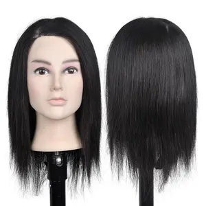 High Quality Hairdressing Training Practice Dummy Doll Head Custom Human Hair Training Mannequin Head