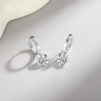 Boucles d'oreilles pendantes en argent sterling 925 avec moissanite ronde taille brillant 2 carats pour femme, boucles d'oreilles à breloques en moissanite et diamant
