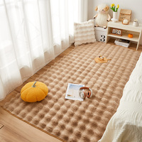 Tapis de luxe personnalisable en fausse fourrure de lapin chinoise, fabriqué à la machine, à poils longs, pour la maison, design moderne, durable