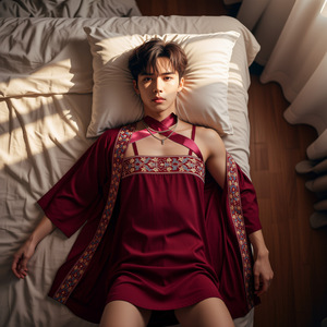 Ancient style sexy lingerie plus size pajamas men's crossdressing Hanfu national trend red bed teasing couple uniform temptation - Product Image 1