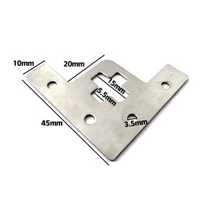 Support d'angle en métal en forme de L 45 mm x 20 mm x 10 mm, connecteur renforcé à cinq trous pour support de cadre - Product Image 1