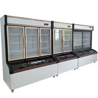 Vitrine Réfrigérée Commerciale pour Supermarché avec Porte Vitrée, Congélateur pour Légumes et Fruits, Réfrigérateur pour Crèmes Glacées, Unité Verticale