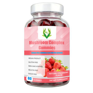 OEM Private Label Mushroom Complex Gummies Natural Strawberry Flavor Sugar-Free Supports Immune System with Sodium - Product Image 1