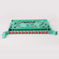 12-Port FC Single-Mode Fully Loaded ODF Fiber Optic Distribution Frame 19-Inch Rack-Mount Black Slide-Out Fusion Splice Tray