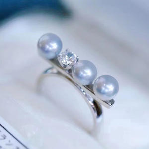 Support de bague en argent S925, accessoires de perles DIY, édition mode, bague avec perles de 5-6 mm, bijoux en argent 10077 - Product Image 4