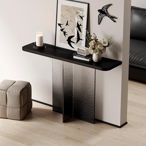 Modern Luxury Retro Solid Wood <b>Console</b> Table with Ice Crack Gradient Design for Home Entry Furniture - Product Image 1