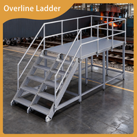 Plataforma de Acceso Industrial Anticorrosión de Aluminio Ligero con Barandillas de Seguridad para Bebidas