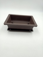 Pot de plante en plastique brun écologique de forme rectangulaire pour jardin et usage domestique