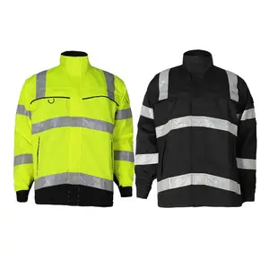 Men high visibility mining workwear winter construction safety gear mechanic work fire retardant jackets for waterproof