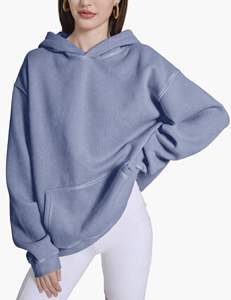 Automne hommes pur lavage à l'acide sweats à capuche personnalisés solide coton mélangé basiques avec un design unique en gros basiques sweats à capuche - Product Image 2