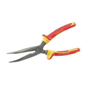 Pince à bec demi-ronde coudée 6 po en acier au chrome-vanadium de qualité industrielle, mâchoires lisses, largeur de mâchoire 1/4 po - Product Image 1