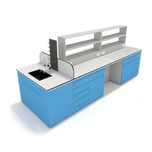 Bancos de laboratorio de resina acrílica Blanca, para muebles de laboratorio de diseño gratuito, precio competitivo