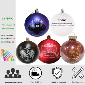 Boules <span class=keywords><strong>de</strong></span> <span class=keywords><strong>Noël</strong></span> Personnalisées avec Logo Imprimé, Ornements Cadeaux d'Entreprise sur Mesure avec Votre Marque, Motif ou Image - Product Image 1